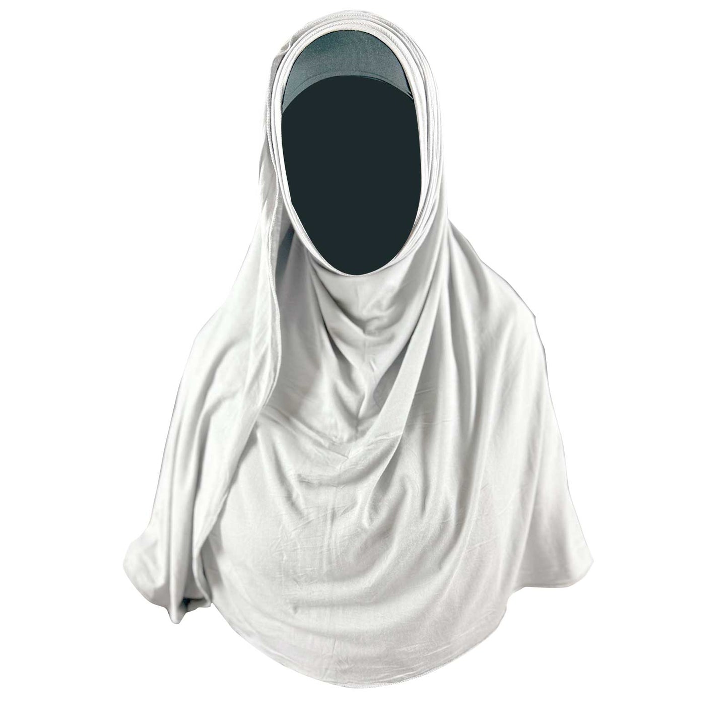 white jersey hijab, large