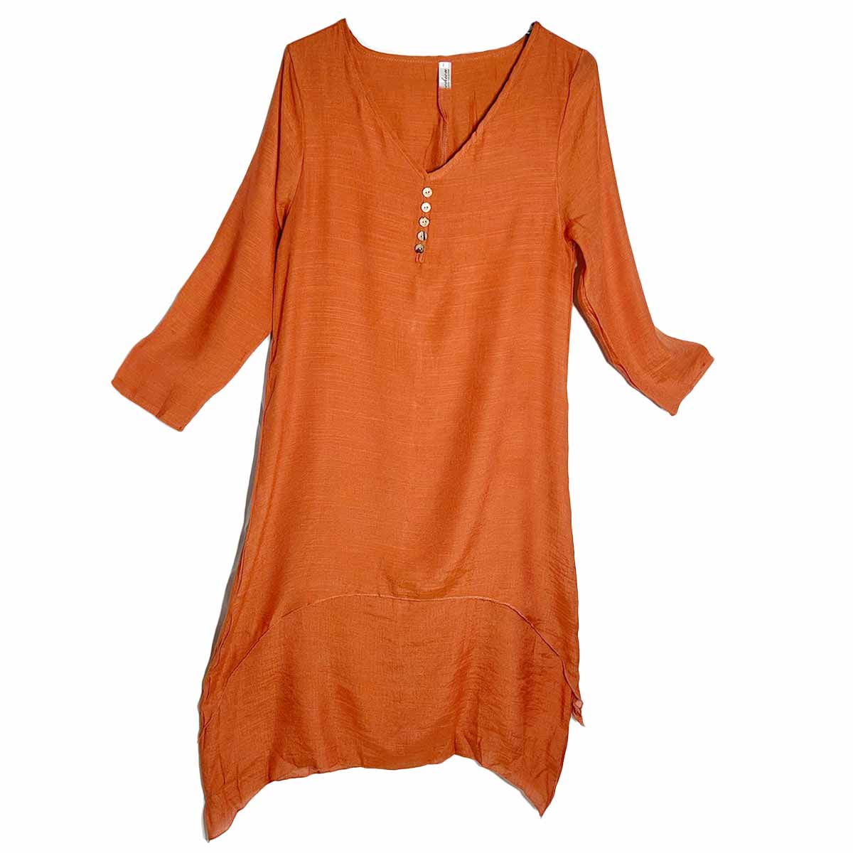 casual irregular maxi dress orange